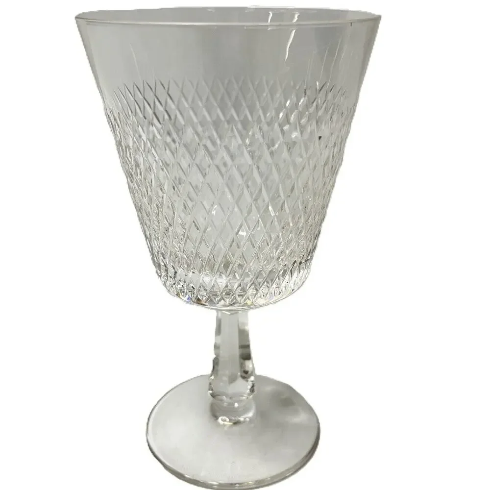 Fine Arts Crystal Royal Diamond Water Wine Champagne Goblets Glasses 6